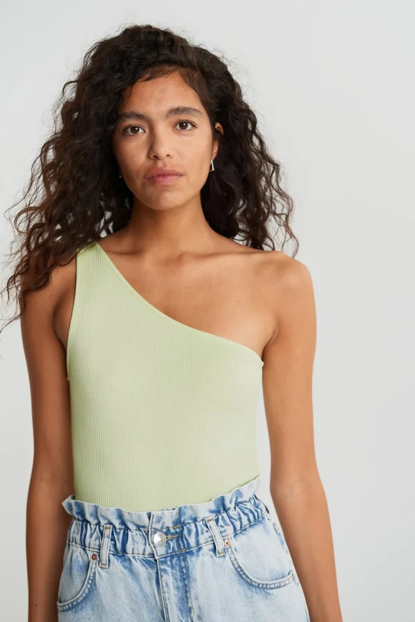 Gina Tricot Joline One Shoulder Top Lime Cream Retour gratuit en magasin. 3