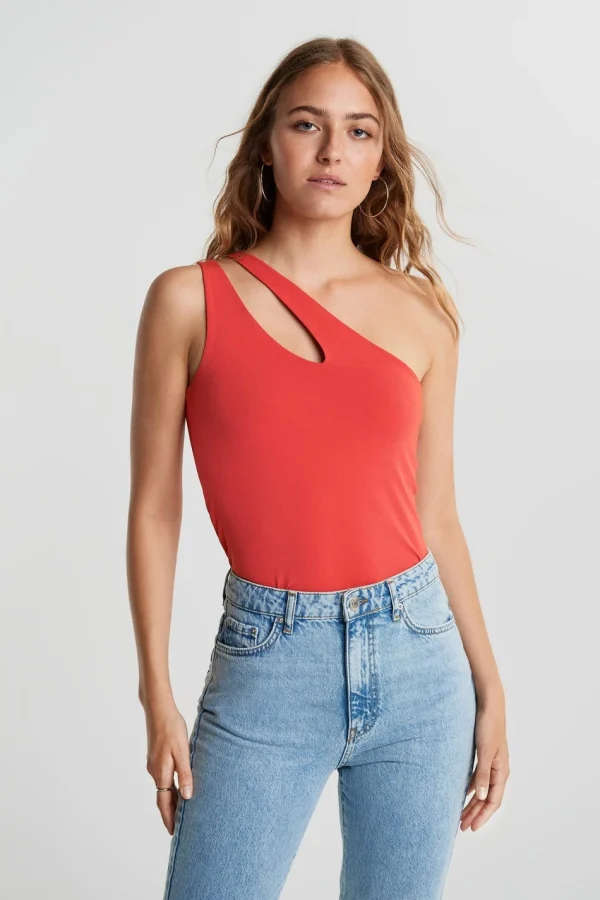 Neuve avec étiquette Gina Tricot Clara Cut Out Top Paprika 1
