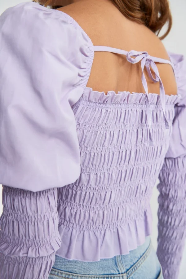 à prix très bas Gina Tricot Vivvi Smock Top Light Purple 3