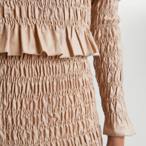 Gina Tricot Vivvi Smock Top Beige/silver france en ligne 6