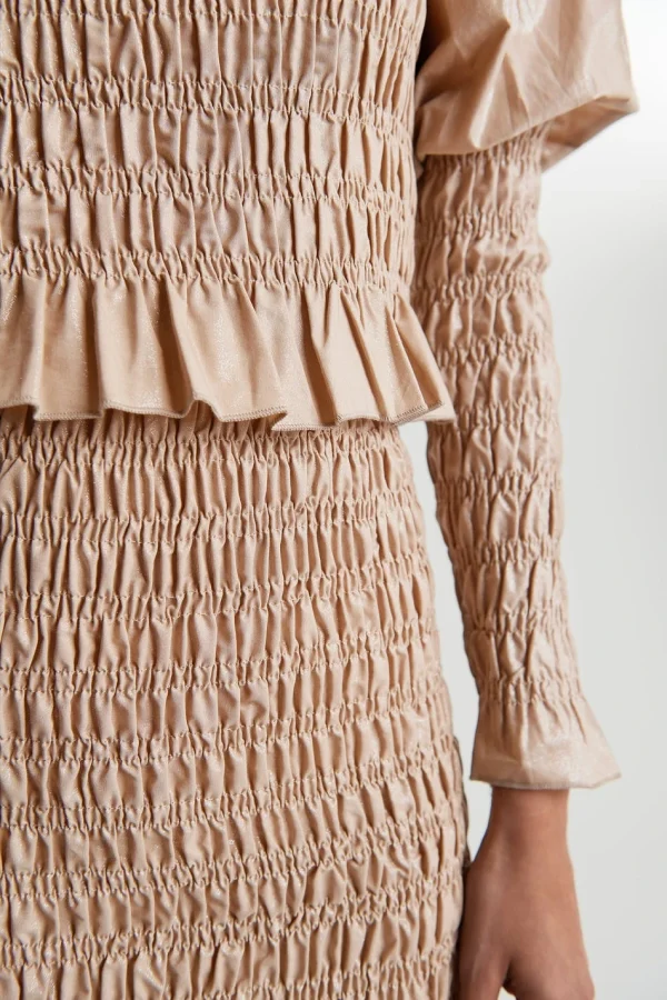 Gina Tricot Vivvi Smock Top Beige/silver france en ligne 3