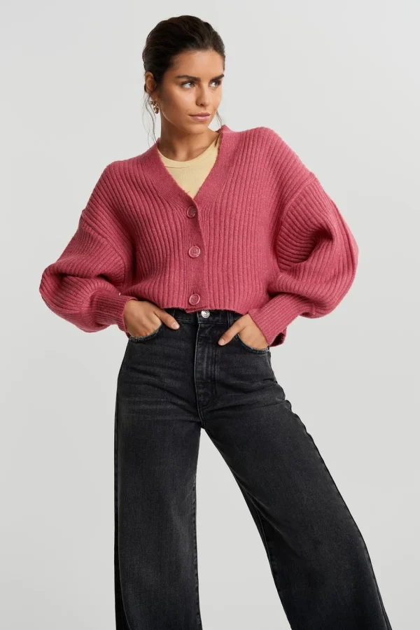 grande qualité Gina Tricot Rosie Knitted Cardigan Baroque Rose 1