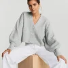 marque pas cher Gina Tricot Rosie Knitted Cardigan Lt Grey Melange 10