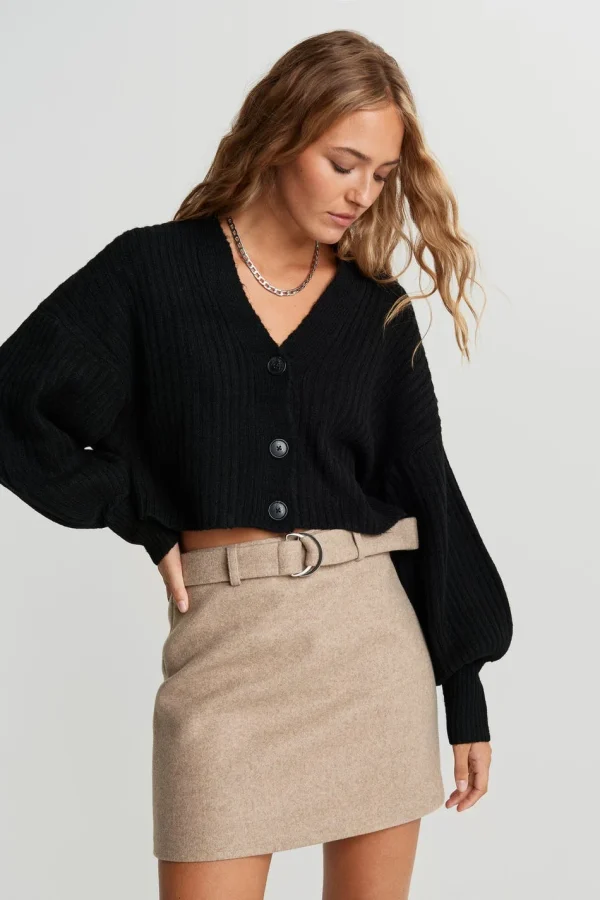 Gina Tricot Rosie Knitted Cardigan Black SOLDES TOUT À 1