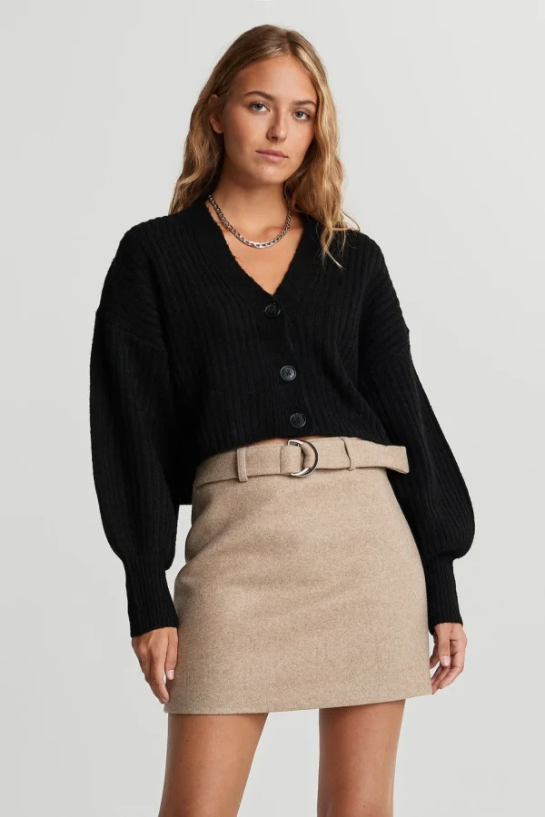 Gina Tricot Rosie Knitted Cardigan Black SOLDES TOUT À 3