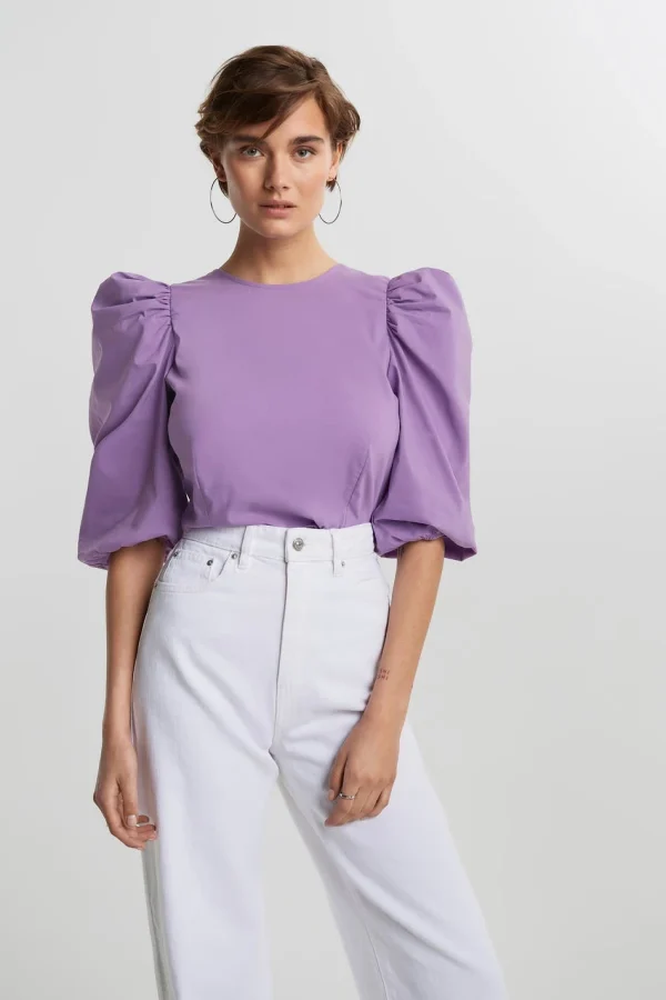 magasin paris Gina Tricot Ida Open Back Top Purple 1
