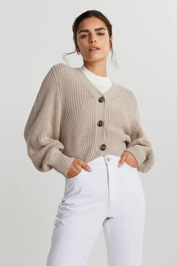 Gina Tricot Kaija Knitted Cardigan Soft Beige Distributeur Officiel 1