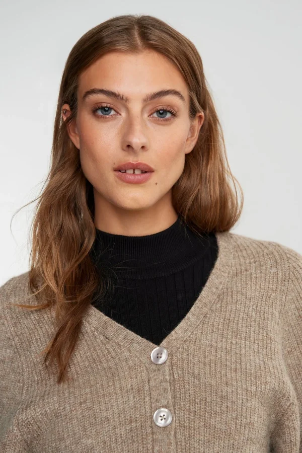 marque moins cher Gina Tricot Tilly Knitted Cardigan Dune Melange 3