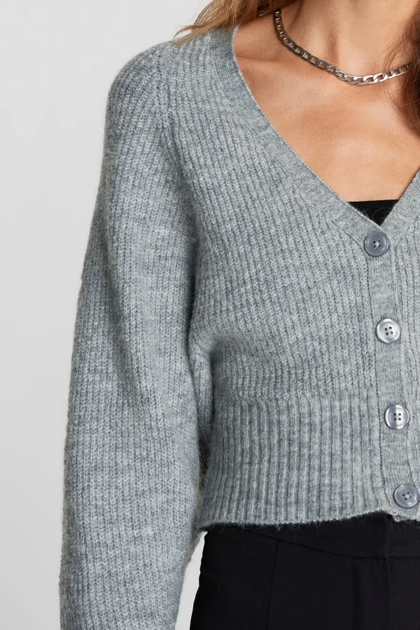 Gina Tricot Tilly Knitted Cardigan Grey Melange achetez 3
