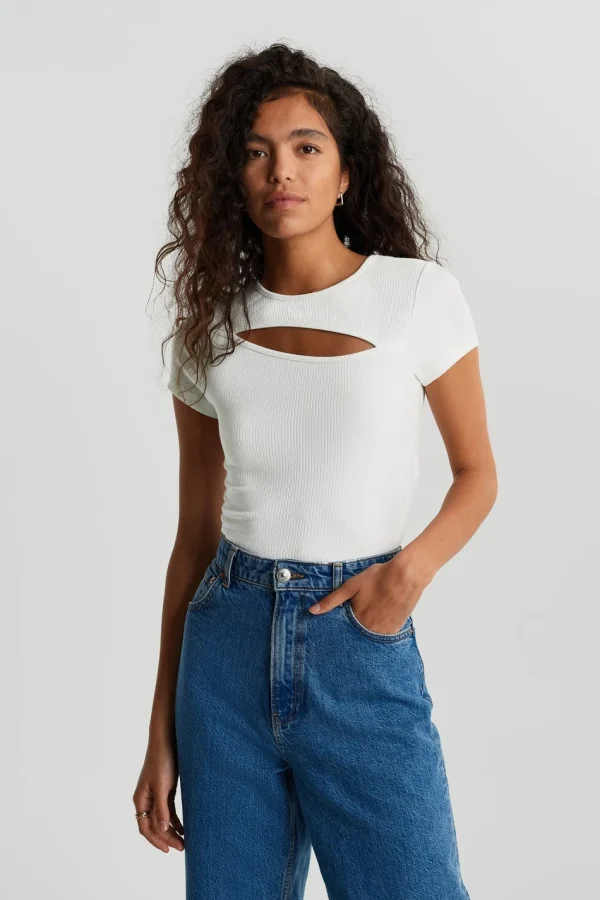 Gina Tricot Hedvig Cutout Top Offwhite dernière tendance 1