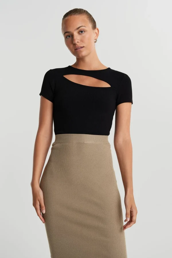 Gina Tricot Hedvig Cutout Top Black magasins pas chers 1