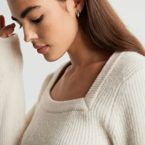 Gina Tricot Kim Knitted Sweater Whitecap Gray vente pas cher 6