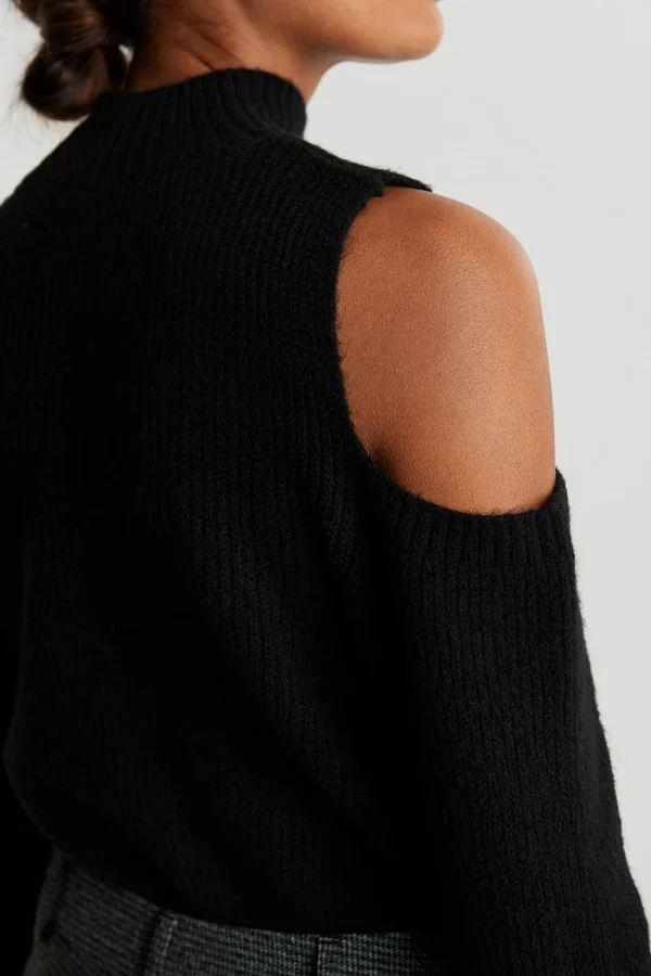 Couleurs variées Gina Tricot Meja Knitted Sweater Black 3