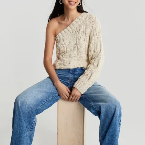 soldes ligne Gina Tricot Norma Knitted Sweater Warm White 6