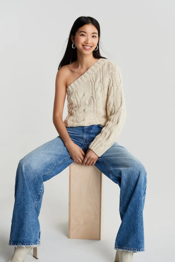soldes ligne Gina Tricot Norma Knitted Sweater Warm White 3
