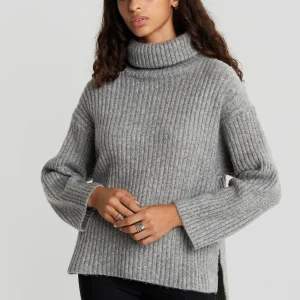 Distributeur Officiel Gina Tricot Tessa Knitted Sweater Grey Melange 6