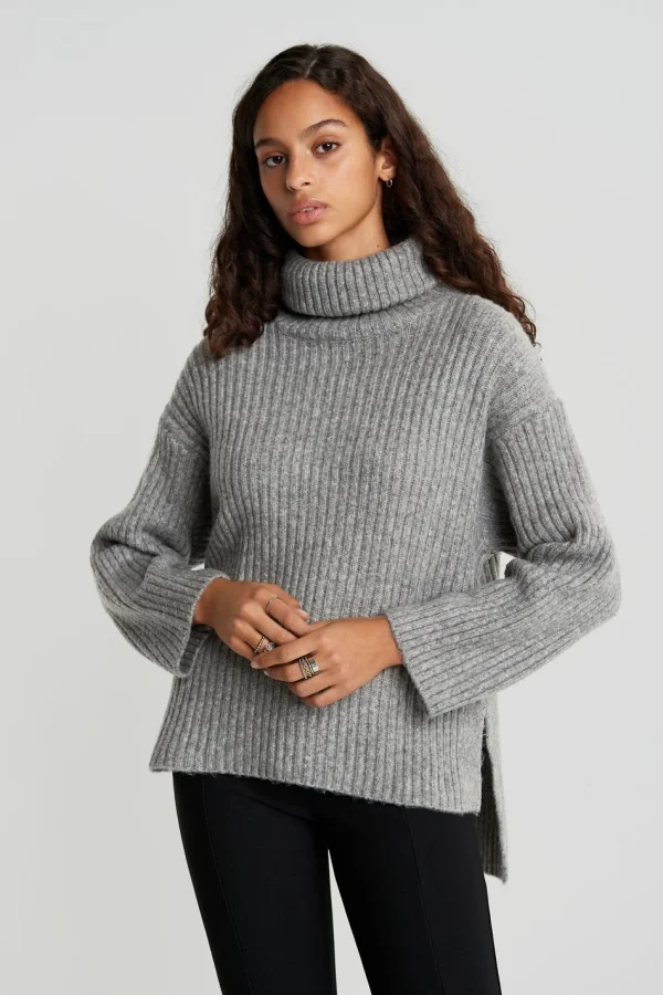 Distributeur Officiel Gina Tricot Tessa Knitted Sweater Grey Melange 3