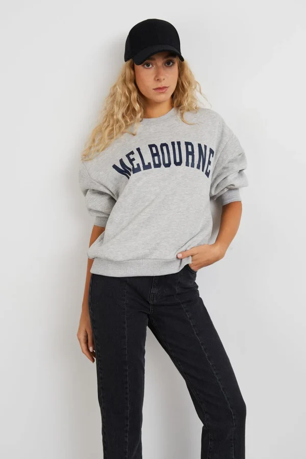 soldes magasin Gina Tricot Riley Sweater Greymel/melbou 1