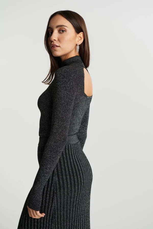 en vente Gina Tricot Astrid Knitted Top Black/lurex 1