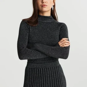 en vente Gina Tricot Astrid Knitted Top Black/lurex 6