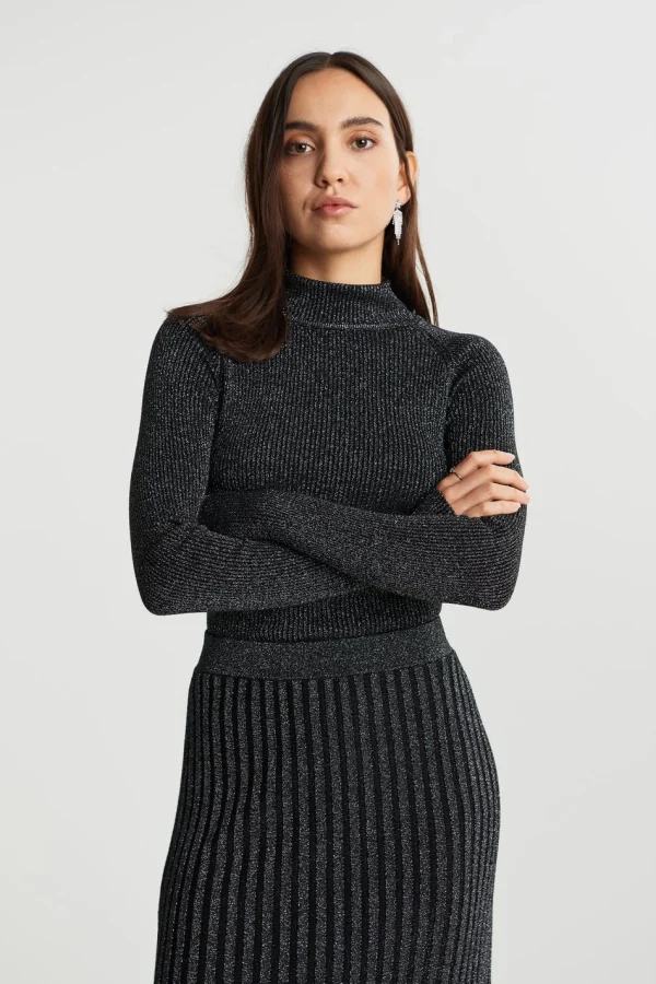 en vente Gina Tricot Astrid Knitted Top Black/lurex 3