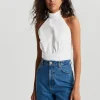 Gina Tricot Poplin Tie Back Top Offwhite acheter en ligne 10