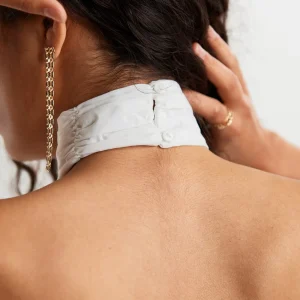 Gina Tricot Poplin Tie Back Top Offwhite acheter en ligne 6