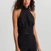 Gina Tricot Poplin Tie Back Top Black remise en ligne 8