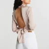 Pas Cher Magasin Soldes Gina Tricot Cass Open Back Top Champagne 8