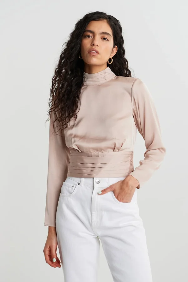 Pas Cher Magasin Soldes Gina Tricot Cass Open Back Top Champagne 3