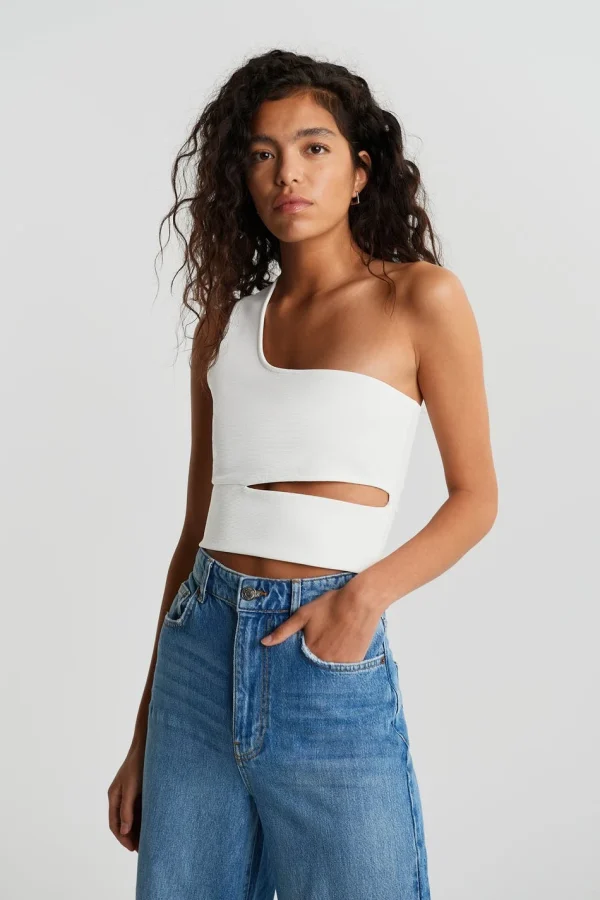magasin en ligne Gina Tricot Otilia Cutout Top Offwhite 1