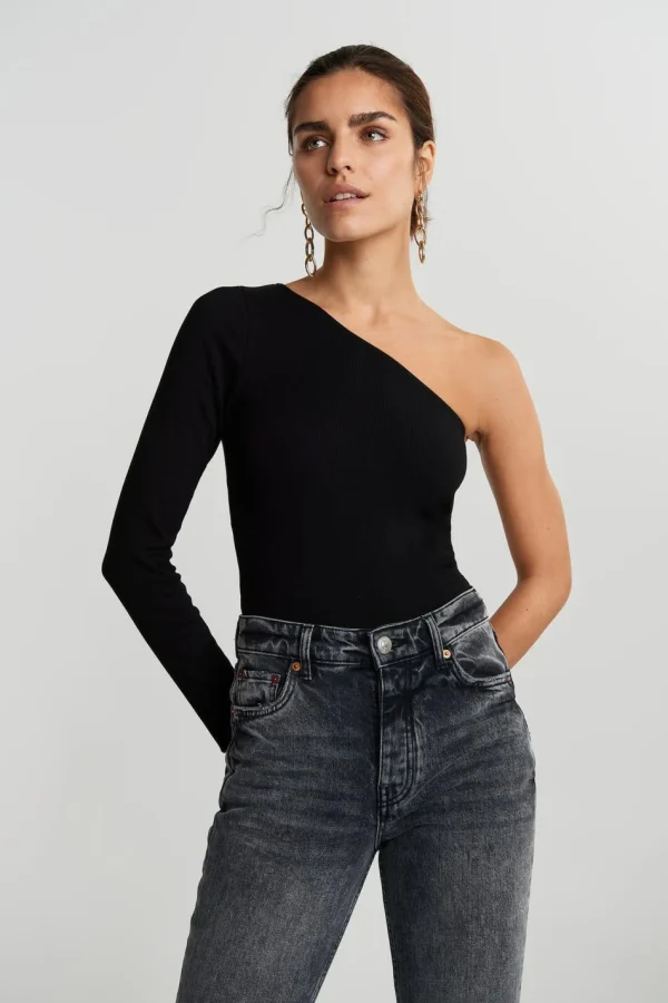 grossiste Gina Tricot Janni One Shoulder Top Black 1