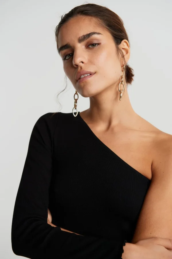 grossiste Gina Tricot Janni One Shoulder Top Black 3