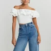 Gina Tricot Vanja Off Shoulder Top Offwhite magasins pas chers 10