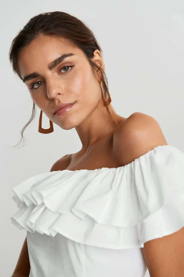 Gina Tricot Vanja Off Shoulder Top Offwhite magasins pas chers 3