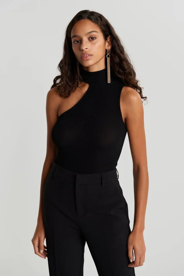 vente chaude Gina Tricot Nea Asymmetric Top Black 1
