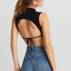 Retour Facile et Gratuit Gina Tricot Donna Open Back Body Black 10