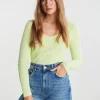 aux meilleurs prix Gina Tricot Gemma Knitted Top Lime Cream 10