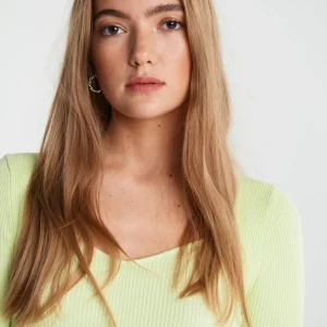 aux meilleurs prix Gina Tricot Gemma Knitted Top Lime Cream 6