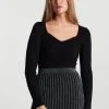 Gina Tricot Gemma Knitted Top Black haute qualité 8