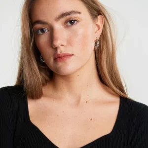 Gina Tricot Gemma Knitted Top Black haute qualité 6