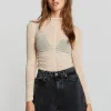 online boutique Gina Tricot Tatjana Ruched Top Beige 10