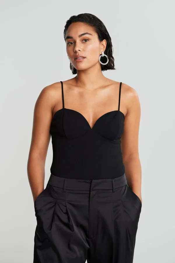 Gina Tricot Chrissy Satin Body Black site pas cher 1