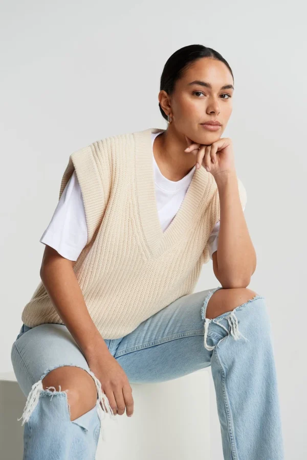 grand choix Gina Tricot Joanna Knitted Vest Ecru 1