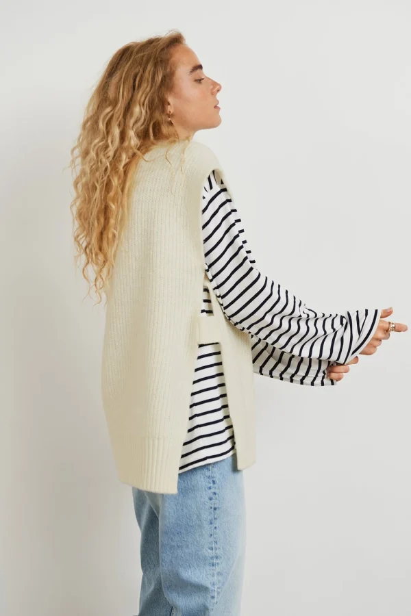 Gina Tricot Novali Knitted Vest Sweet Corn remise en ligne 1