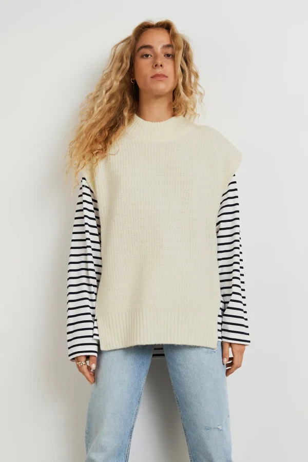 Gina Tricot Novali Knitted Vest Sweet Corn remise en ligne 3