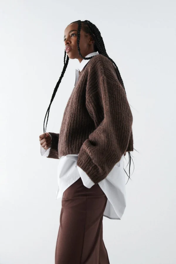 Top ventes Gina Tricot Lana Knitted Sweater Chicory Coffe 1