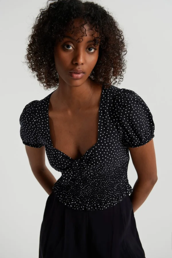 Gina Tricot Cami Top Black/dot grossiste en ligne 1