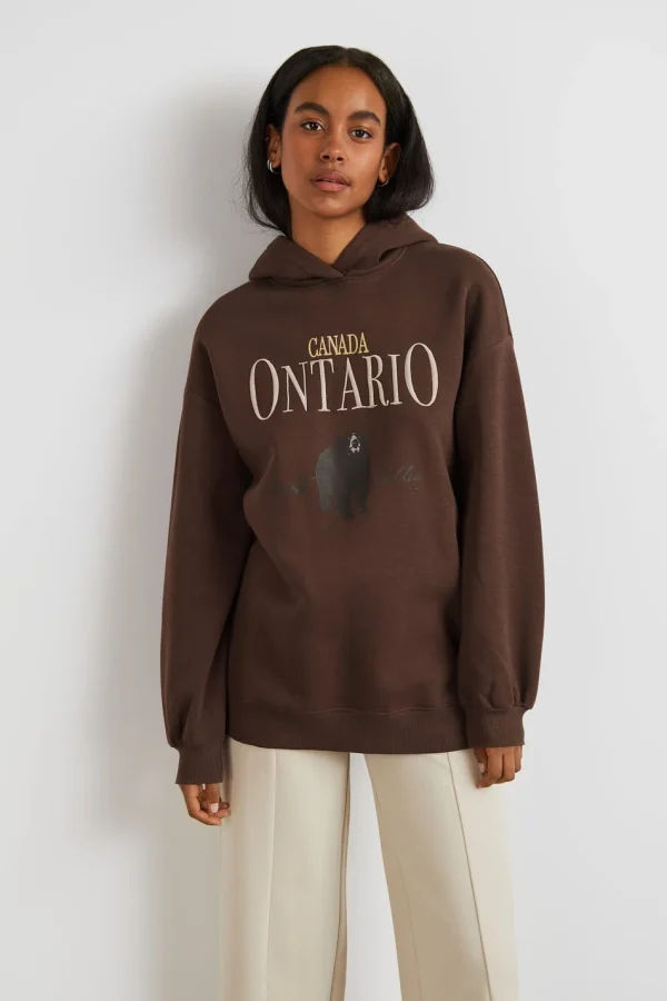 Gina Tricot Lola Hoodie Brown/canada vente en ligne pas cher 1