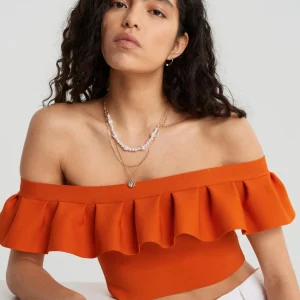 Gina Tricot Grace Knitted Top Orangeade soldes pas cher 6